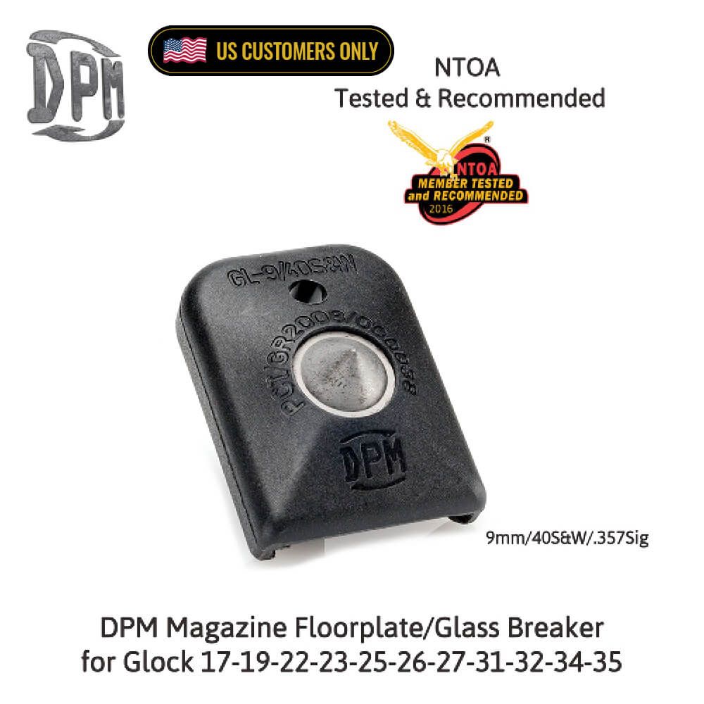 DPM Magazine Floorplate/Glass Breaker for Glock 17-19-22 All Gens Polymer  Black