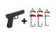 Pepper Spray Pistol With 2x OC canisters & 1X H20 (Water) Training Canister -Black