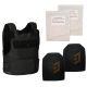 Black Hagor Vest  + 2X Bulletproof SAPI Body Plate Carrier + 2X Anti Trauma Panel Plates