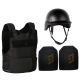 Black Hagor Vest + Two Bulletproof SAPI Body Plate carrier + Black Ballistic Helmet  - Level IIIA 
